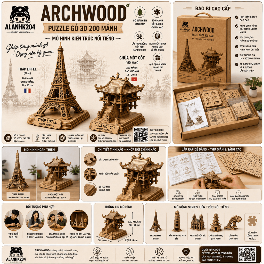 ARCHWOOD – Puzzle Gỗ 3D